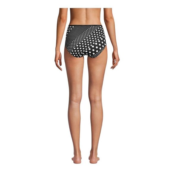 Lands’ End Reversible High-Waisted Bikini Bottom Black Polka Dot Size 12 NWT - Picture 9 of 9